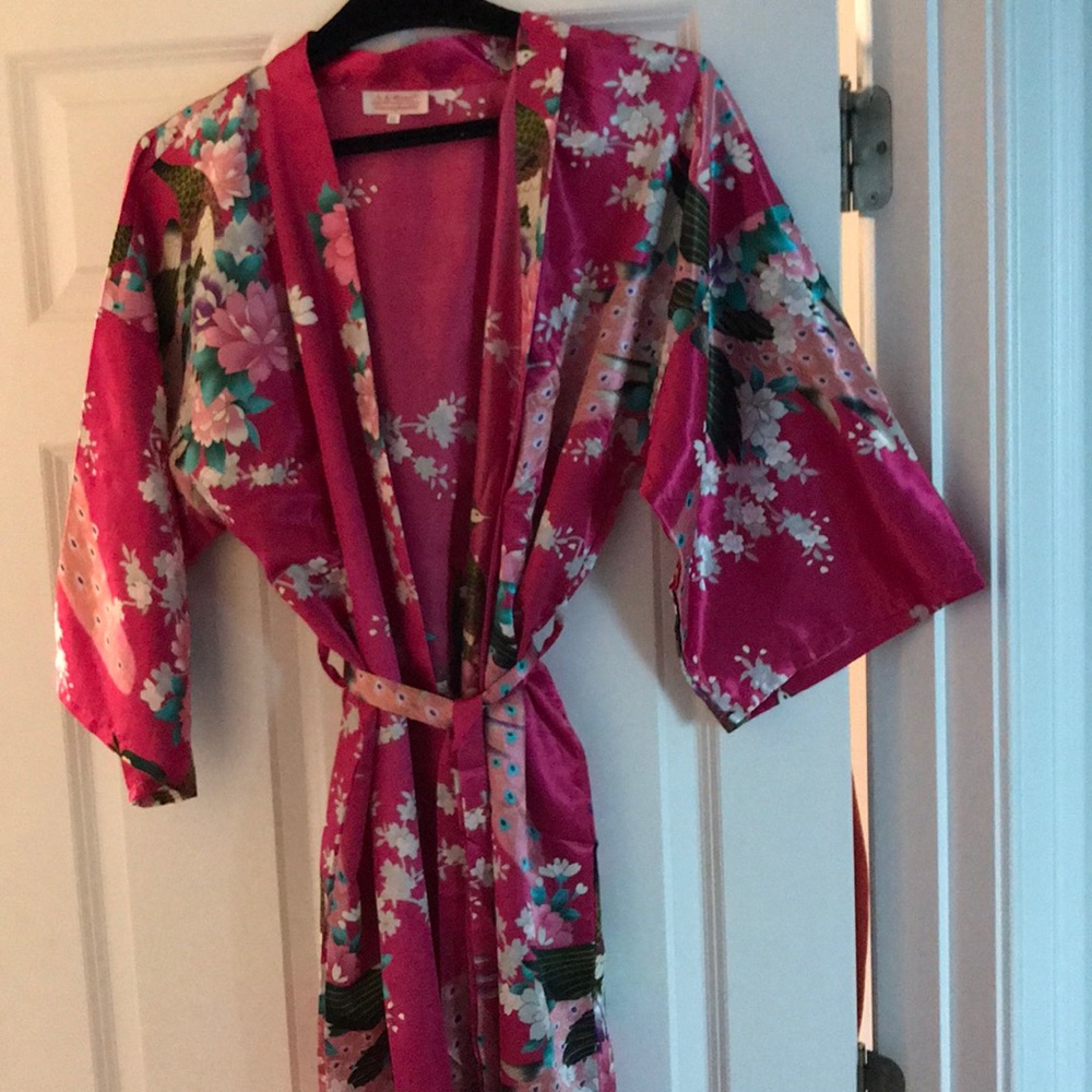 Silky pink decorative robe